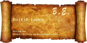 Bolfik Endre névjegykártya